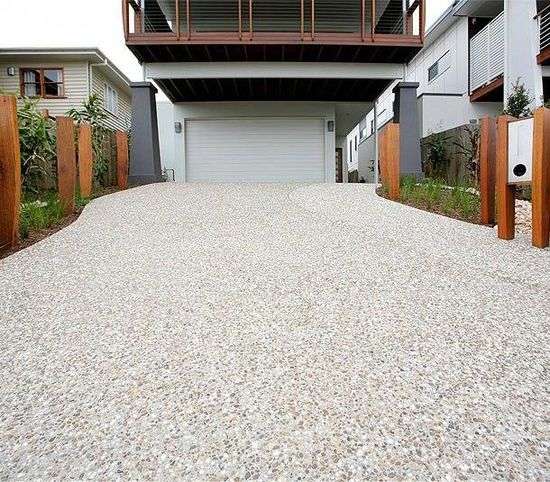 Residential exposed aggregate concrete in Gold Coast, Australia
